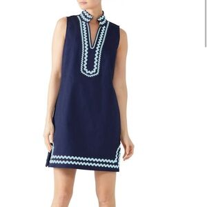 Sail to Sable linen Sleeveless Classic Tunic sheeth Dress navy